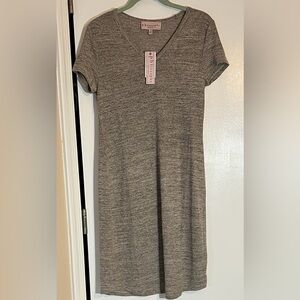 Philosophy Dresses heather gray V-Neck Midi Dress Sz Small NWT
